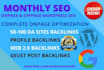 do complete monthly seo with high quality backlinks