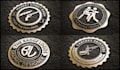 design professional 3d badge gold metallic logo