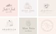 design elegant feminine botanical boho hand drawn logo