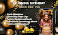 create a movie style happy birthday intro with slideshow