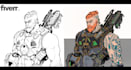 create your character design or concept art, weapons and props