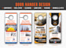 do lawncare, cleaning, washing, real state, solar, fashion door hanger