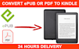 convert PDF to epub, mobi, kdp paperback, ebook conversion, ebook formatting