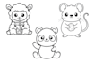 create cute character line art