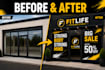 design eye catching storefront window graphics and signage