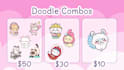 draw cute kawaii doodles, stickers illustrations