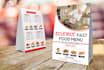 design creative and impressive table tent and restaurant menu design