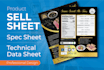 design professional product sell sheet, datasheet or technical spec sheet