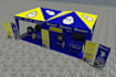 rendering 3d booth exhibition outdoor