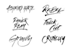 design your calligraphy, typography logo with splatters