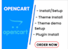 opencart theme installation and demo setup, logo and plugins setup