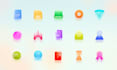 design glassmorphic custom icons