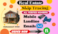 do real estate leads skip tracing phone numbers emails