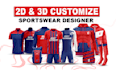 design custom jersey or teamwear design sublimation