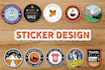 design unique logo, sticker, badge, patch die cut and decal