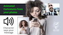 create an animated cartoon caricature from your photo saying your audio message