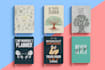 design notebook cover, journal, planner cover, and pages