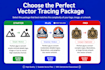 vectorize any logo or convert image to vector with manual vector tracing