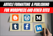 monthly manage wordpress blog posts, blog fixing as wordpress VA elementor