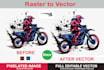 convert to manual vector, vector trace, vectorise, redraw, convert to vector