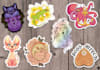 design cute stickers, sticker sheets, animals and objects