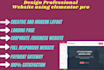 design a wordpress landing page in elementor pro with premium features