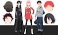 make a flat style minimalist character vector art