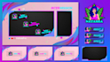 design animated twitch overlay package and logo