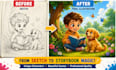 illustrate your children picture book with adorable characters and scene