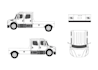 do vehicle blueprint template for car wrap outlines, line art