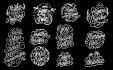 hand drawn monoline lettering,typography, with vintage retro
