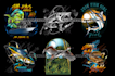 draw fish boat outdoor illustration t shirt design