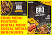 design restaurant flyer and food menu