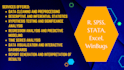 do data analysis, visualization using r, stata, spss, excel