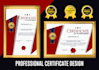 design a professional certificate award within 3 hours
