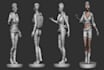 3d character model, rig, light and render