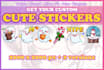 design cute custom chibi hand drawn kawaii stickers