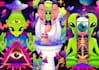 create colorful psychedelic and trippy style illustration
