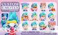 draw twitch emotes, animated emotes, vtuber emotes or twitch sub badges