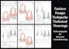 create fashion design tech pack, flat detail technical drawing