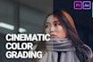 do cinematic color grading, video editing, color correction