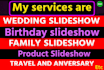 create amazing photo slideshow video, wedding slideshow