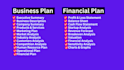 do financial projections or business plans for your business