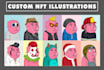 create nft illustrations in different themes