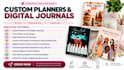 design digital planner printable journal for etsy amazon KDP in canva
