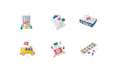do custom hand drawn icons set or website app icon design