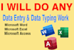 do any data entry and typing work