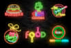 design neon sign logo with animation