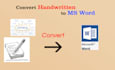 convert pdf, handwritten to word and excel