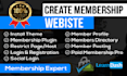 develop membership website, subscription website lms website
